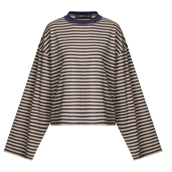 NWT Lioness Bloom Top in Beige Stripe - Picture 4 of 6